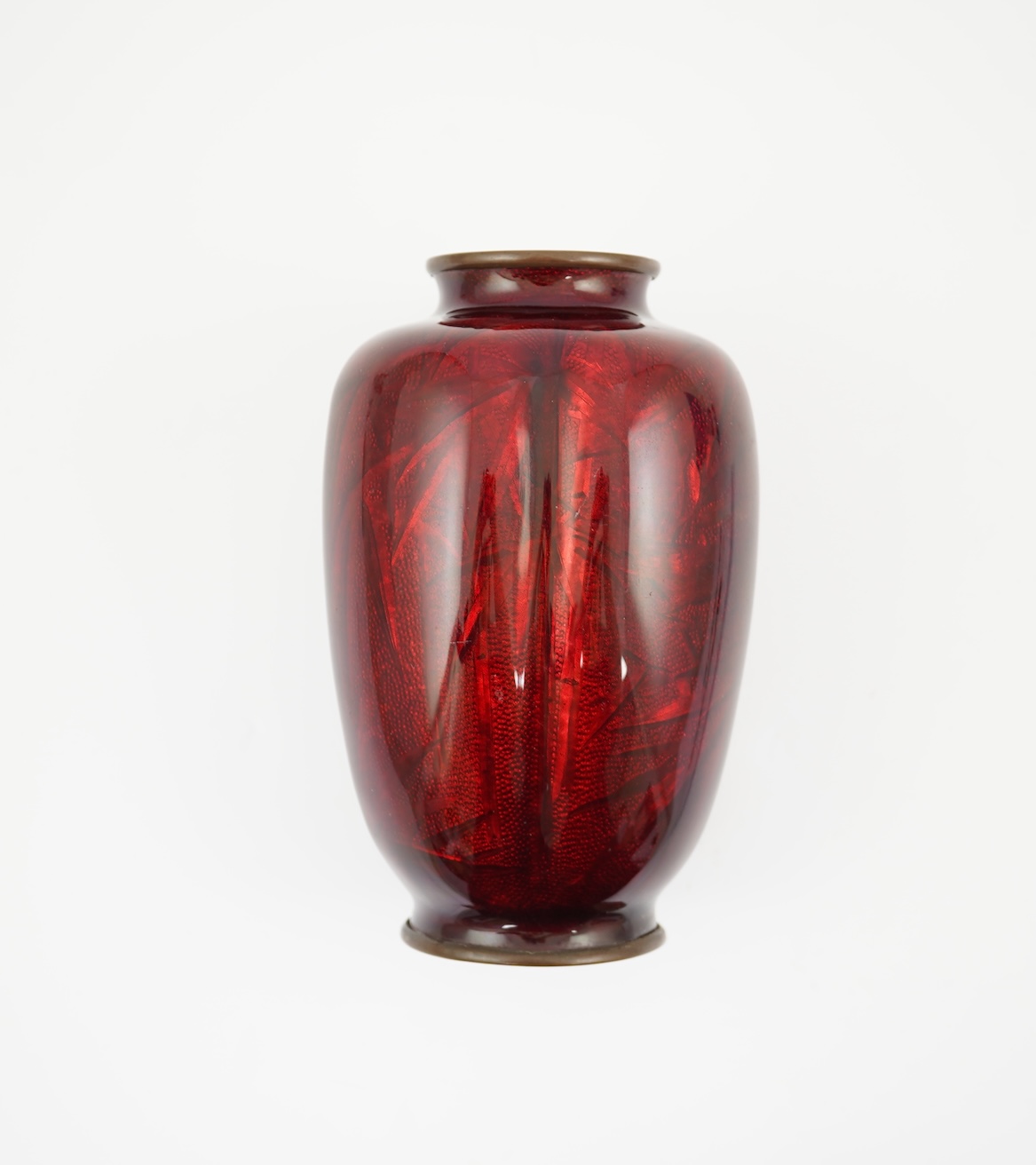 A Japanese ginbari enamel vase, by Hayashi Kodenji (1831-1915)